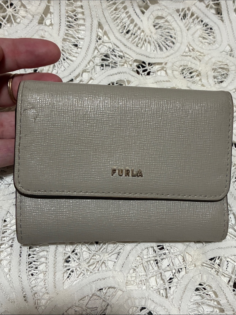 Furla Small Saffiano Leather Trifold Wallet